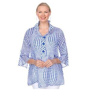 Terra SJ Apparel Asymetric Popover Polka dots Tunic Top